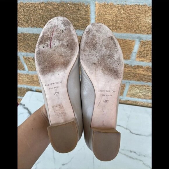 Fabio rusconi Scalloped Leather Pumps 40.5/10.5 - Picture 8 of 10